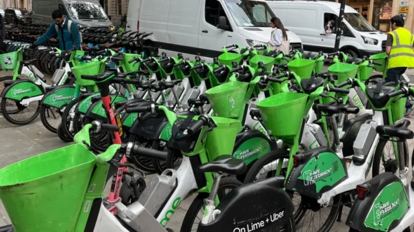 Lime bikes are redistributed across London using vans